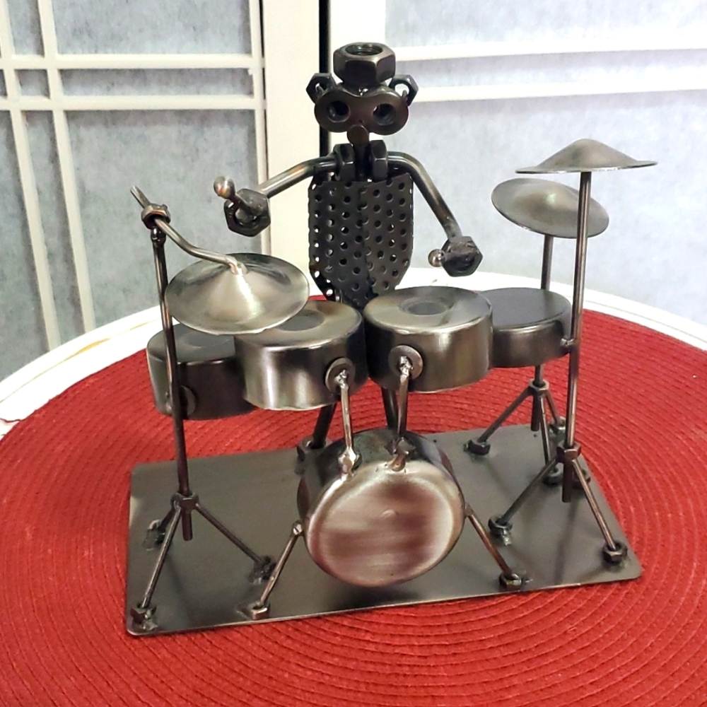 Vintage Hinz & Kunst Metal Drummer Figurine made in Germany